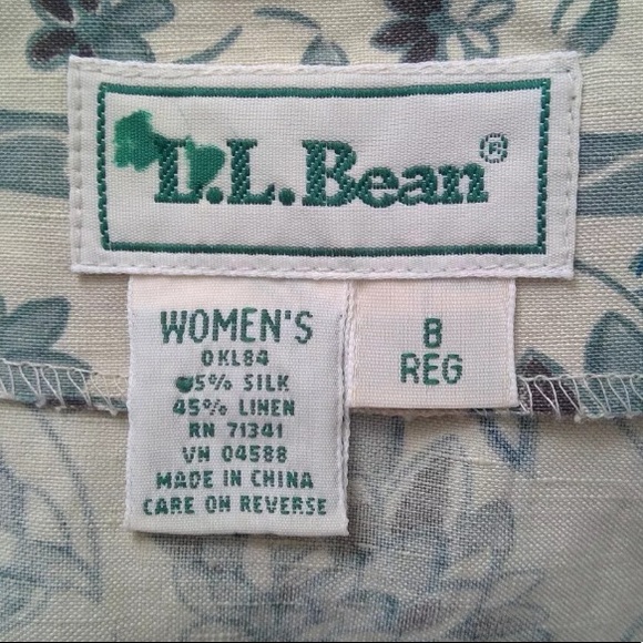 LL Bean Vintage Silk Linen Wrap Skirt Size 8 - Picture 10 of 12